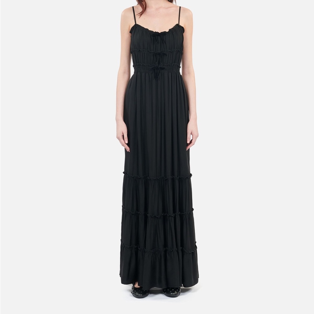 The Kooples Long Black Dress With Bows